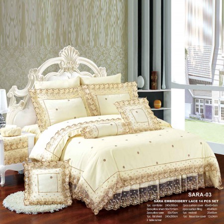 Milanobedlinen Comforter Sara Lace 14pcs Set